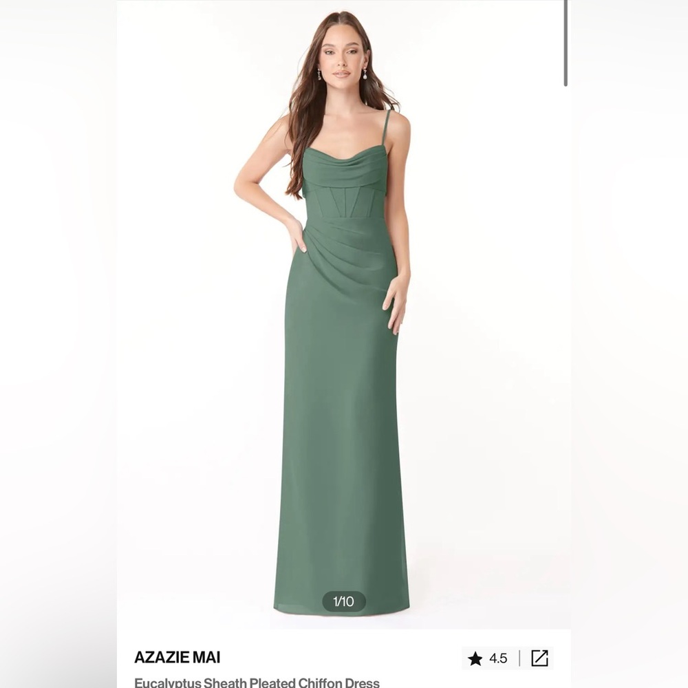 Azazie Mai Bridesmaid Dress in Eucalyptus
